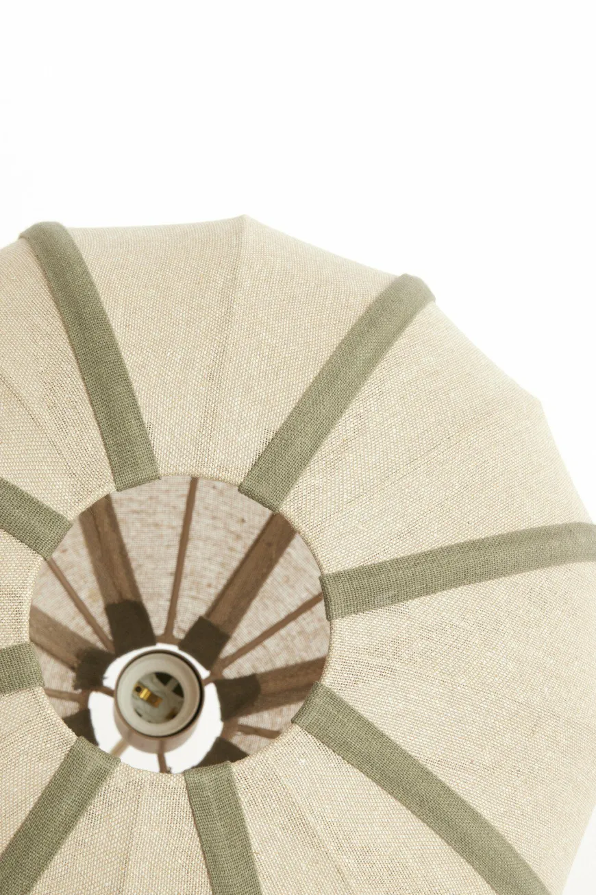 Light en Living Hanglamp Ø40x30 cm ESMIRIA naturel+olijfgroen