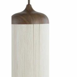 Light en Living Hanglamp 3L 90x22x32 cm DANIA hout print d bruin+touw crème