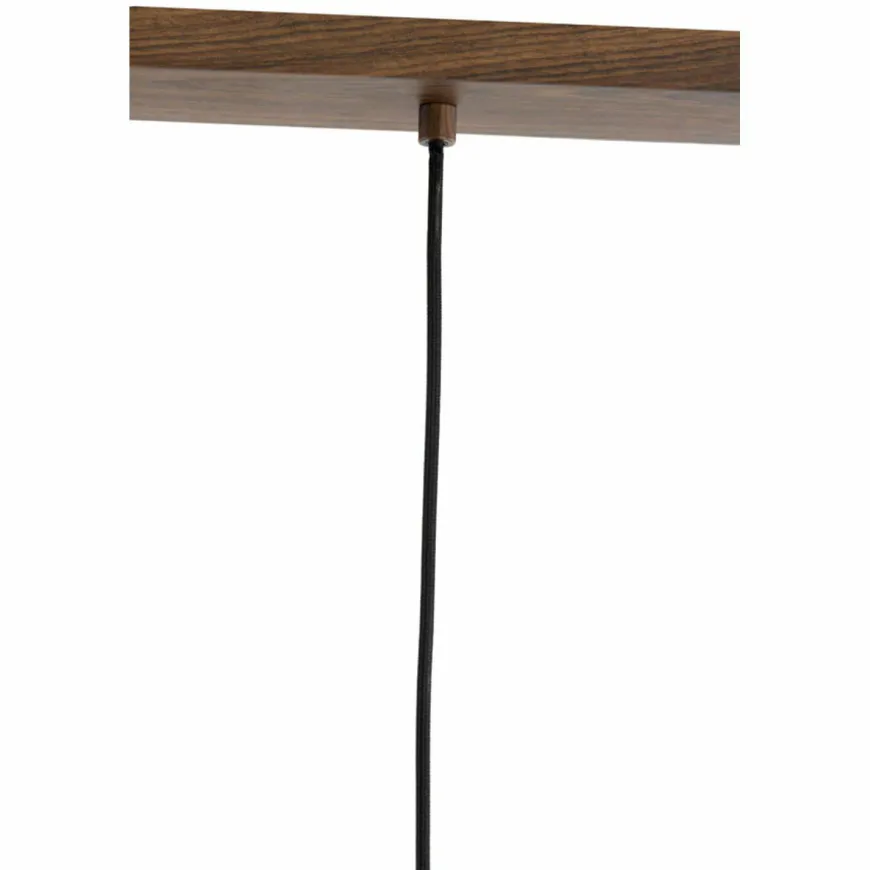 Light en Living Hanglamp 3L 90x22x32 cm DANIA hout print d bruin+touw crème