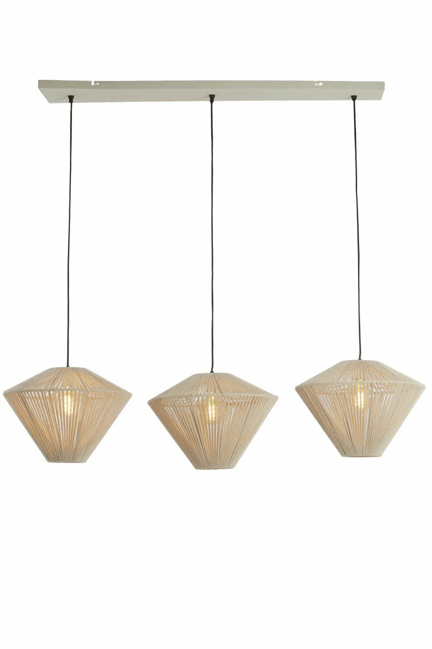 Light en Living Hanglamp 3L 120x42x130 cm FELIDA crème
