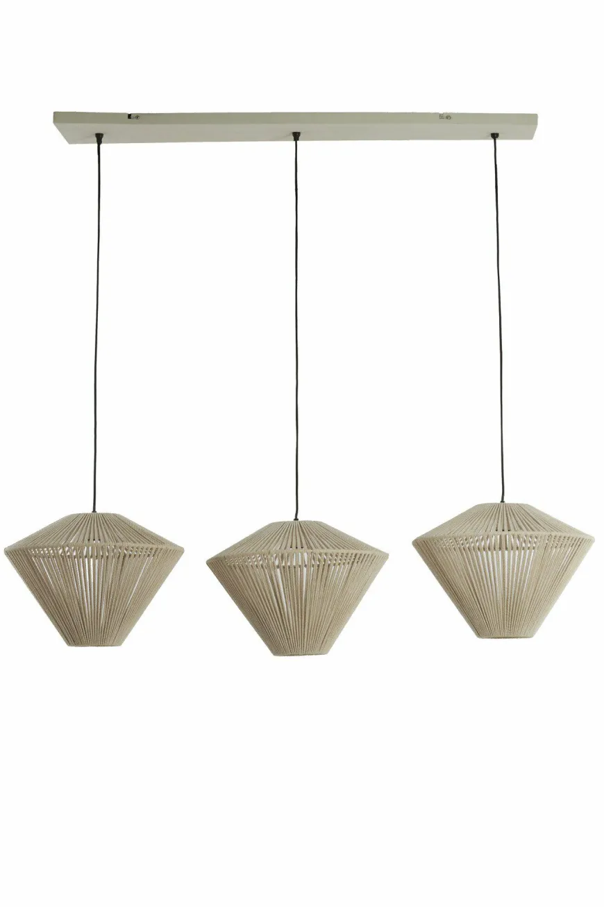 Light en Living Hanglamp 3L 120x42x130 cm FELIDA crème