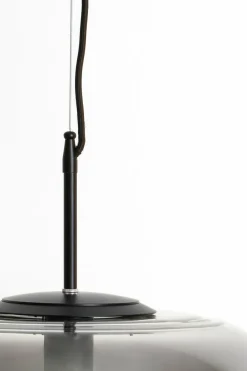 Light en Living Hanglamp MISTY glas smoke+mat zwart - 2 maten
