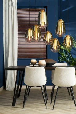 Light en Living Hanglamp 7L 100x35x69 cm MAEVE glas goud-helder+goud