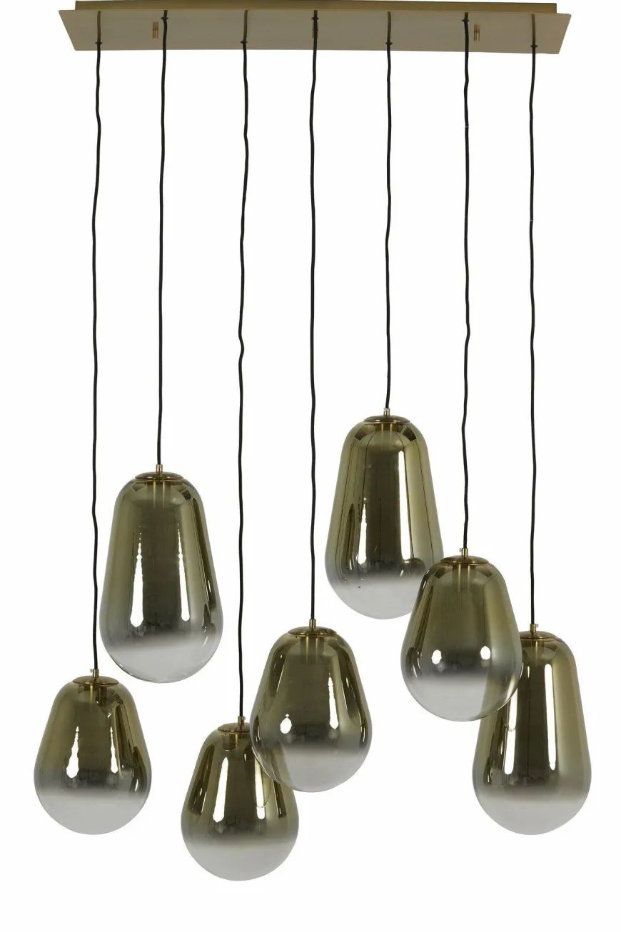 Light en Living Hanglamp 7L 100x35x69 cm MAEVE glas goud-helder+goud