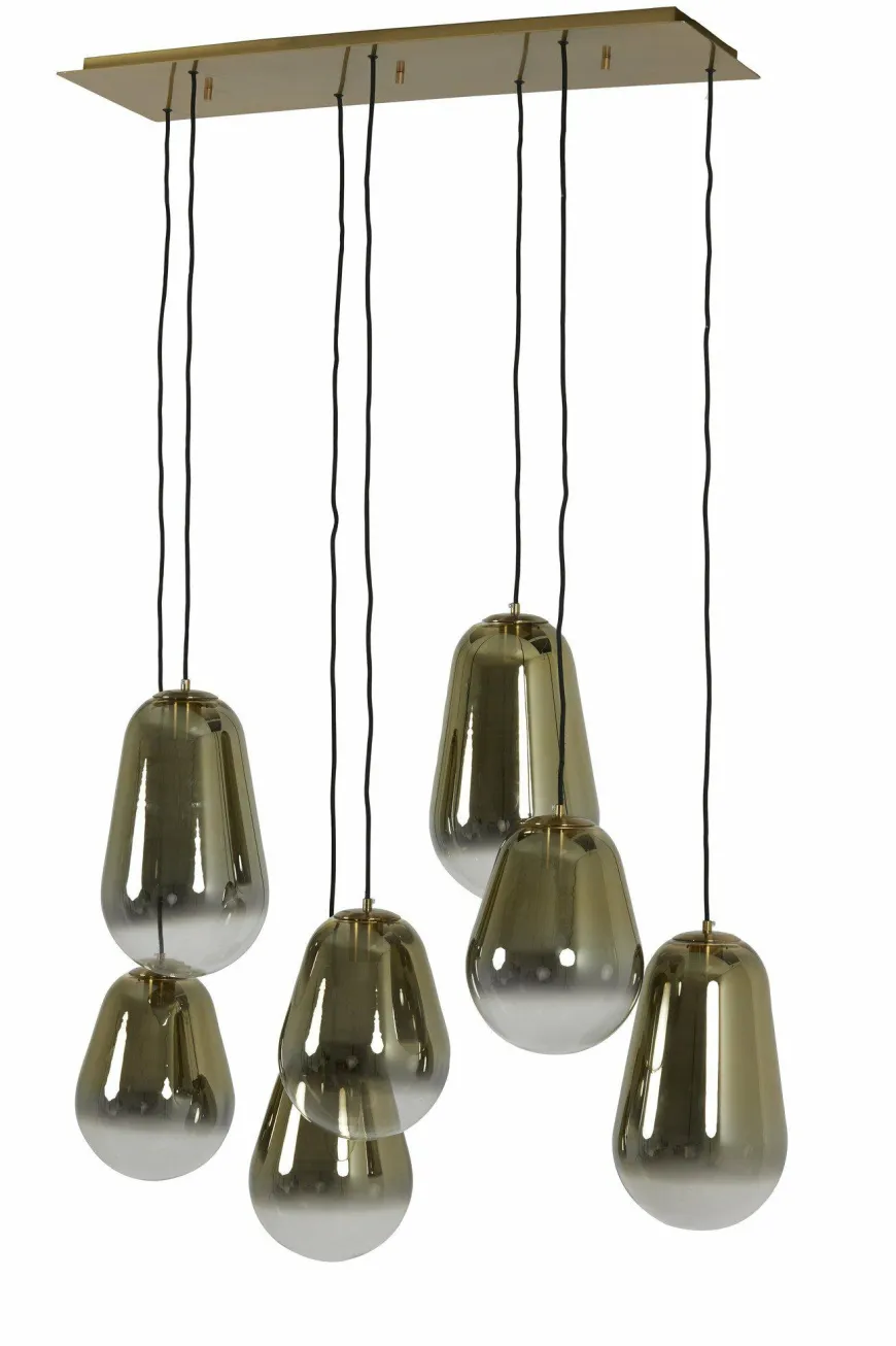 Light en Living Hanglamp 7L 100x35x69 cm MAEVE glas goud-helder+goud