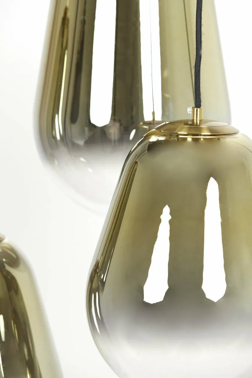 Light en Living Hanglamp 7L 100x35x69 cm MAEVE glas goud-helder+goud