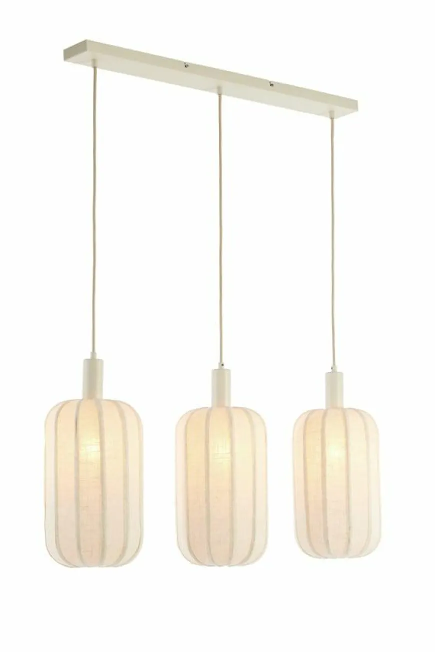Light en Living Hanglamp 3L 80x21x34 cm TUFIA linnen cream
