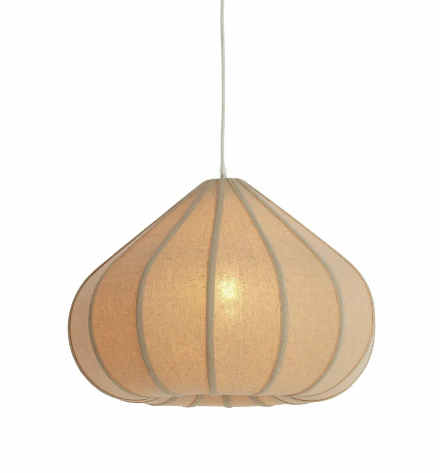 Light en Living Hanglamp Ø50X34 cm ZUBEDA linnen naturel