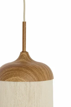 Light en Living Hanglamp 3L Ø35x32 cm DANIALO hout print naturel+touw crème