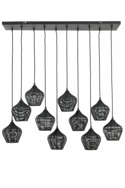 Light en Living Hanglamp 10L 120x25x29,5 cm ALVARO mat zwart