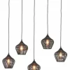 Light en Living Hanglamp 5L 100x20x122 cm ALVARO mat zwart