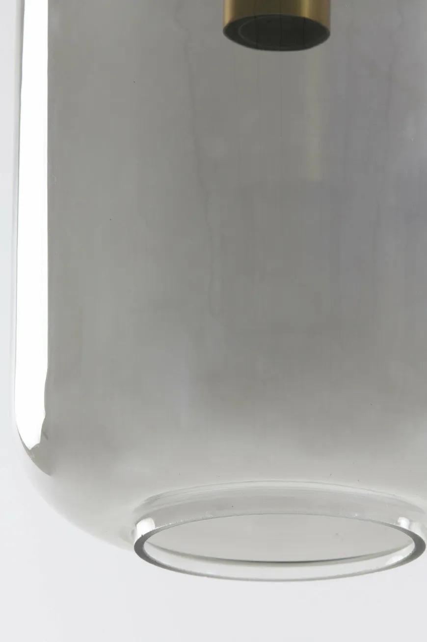 Light en Living Hanglamp Ø22x52 cm LEKAR antiek brons+smoke glas