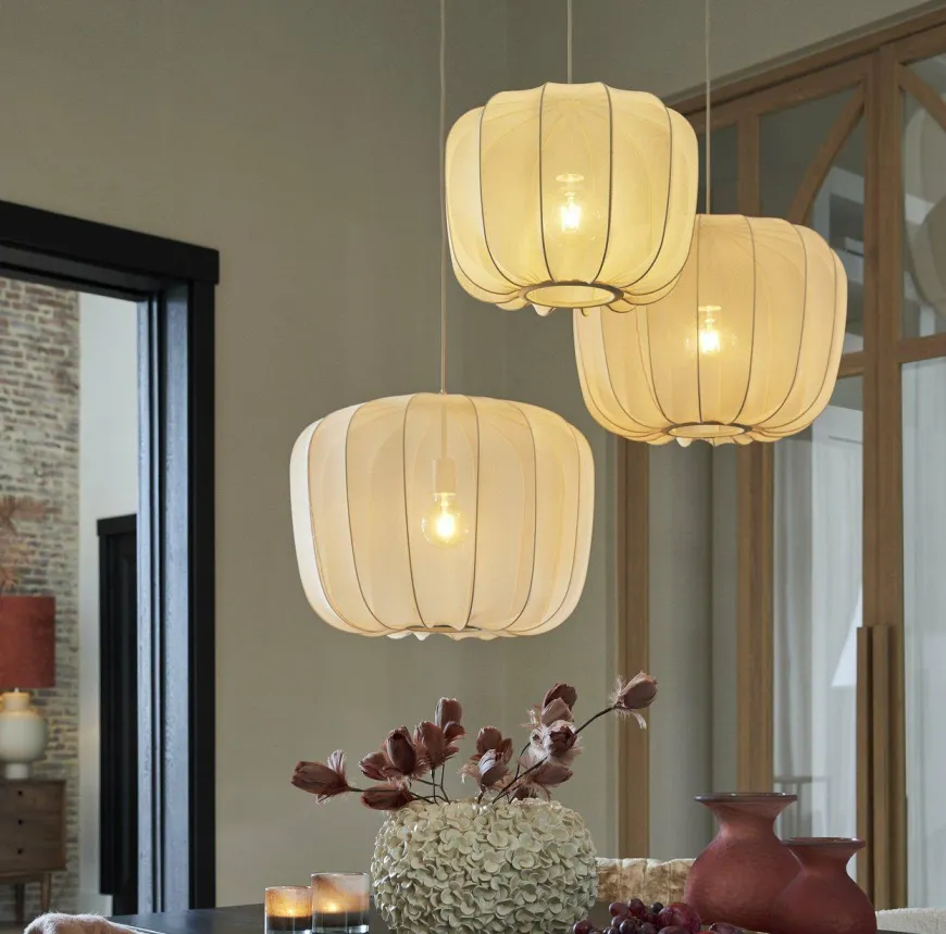 Light en Living Hanglamp Ø50x37,5 cm PLUMERIA zand