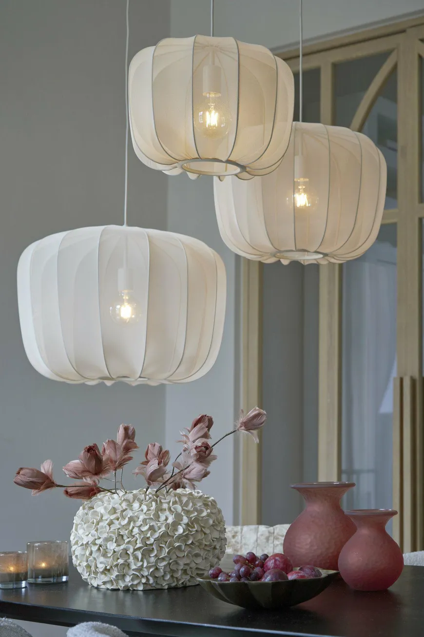 Light en Living Hanglamp Ø50x37,5 cm PLUMERIA zand