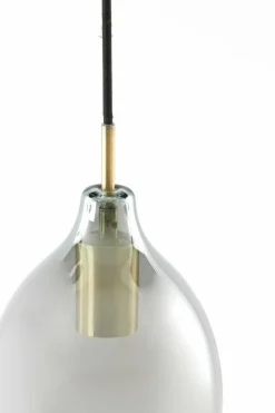 Light en Living Hanglamp 3L 100x16,5x32 cm LUKARO antiek brons+glas smoke
