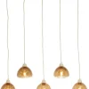 Light en Living Hanglamp 5L 104x19x14 cm BISHO glas bruin+zand