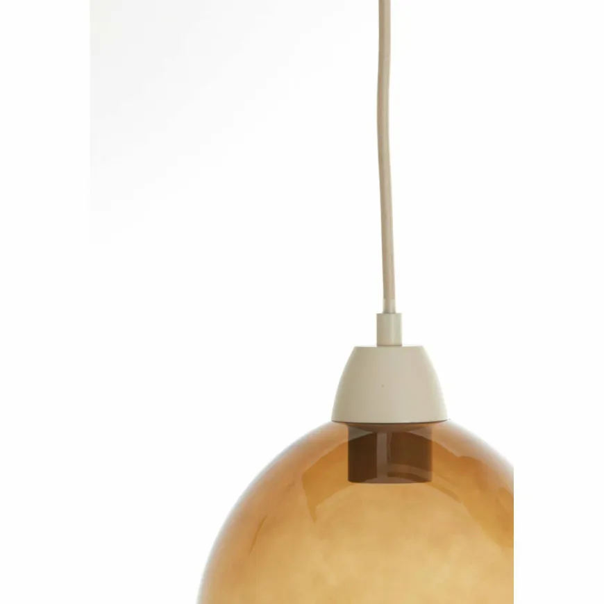 Light en Living Hanglamp 5L 104x19x14 cm BISHO glas bruin+zand