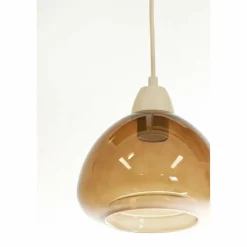Light en Living Hanglamp 5L 104x19x14 cm BISHO glas bruin+zand