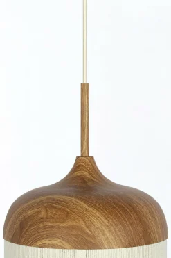 Light en Living Hanglamp Ø27,5x52 cm DANIA hout print naturel+touw crème