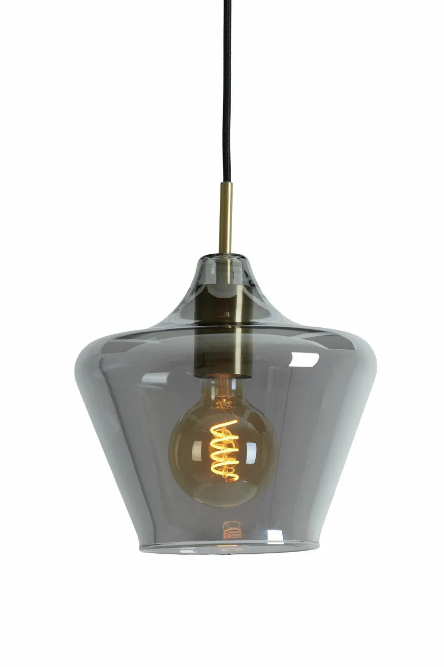 Light en Living Hanglamp Ø22x21 cm SOLLY antiek brons+smoke glas