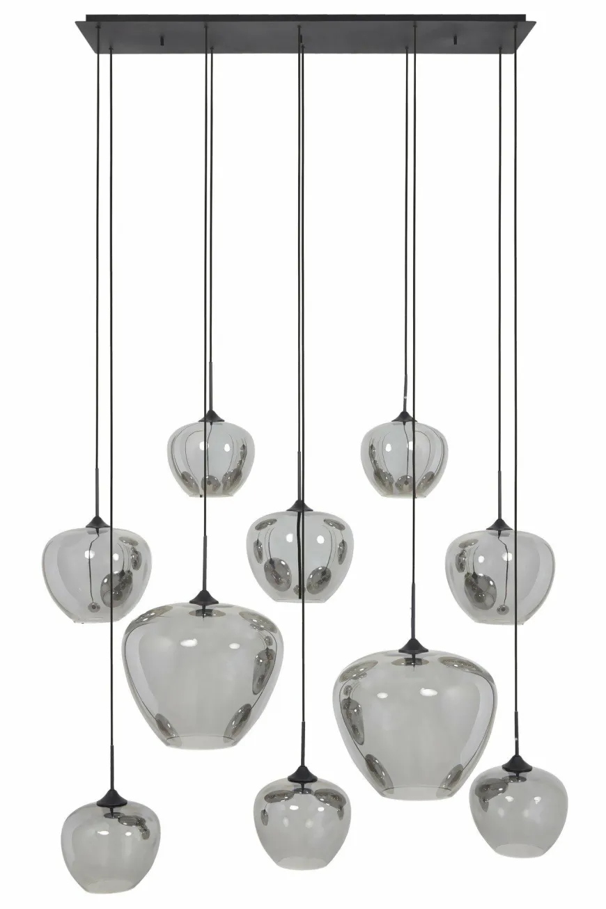 Light en Living Hanglamp Mayson Smoke met 10 lampen