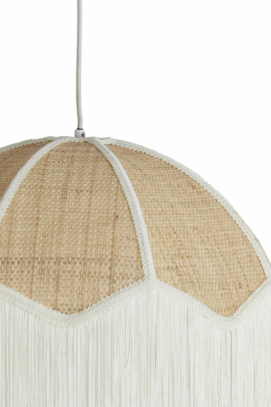 Light en Living Hanglamp Ø50x38 cm MALACIA raffia naturel+crème