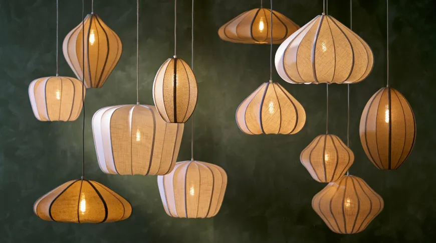 Light en Living Hanglamp Ø58,5x40 cm ZUBEDA crème