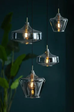 Light en Living Hanglamp Ø30x30 cm SOLLY antiek brons+smoke glas