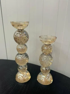 Light en Living Kaarsenhouder Ø9,5x34 cm ITINGA glas bubbel amber