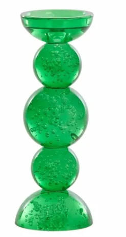 Light en Living Kaarsenhouder Ø10x26,5 cm ITINGA glas bubbel groen