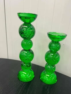 Light en Living Kaarsenhouder Ø10x26,5 cm ITINGA glas bubbel groen
