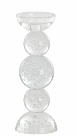 Light en Living Kaarsenhouder Ø10x26,5 cm ITINGA glas bubbel helder