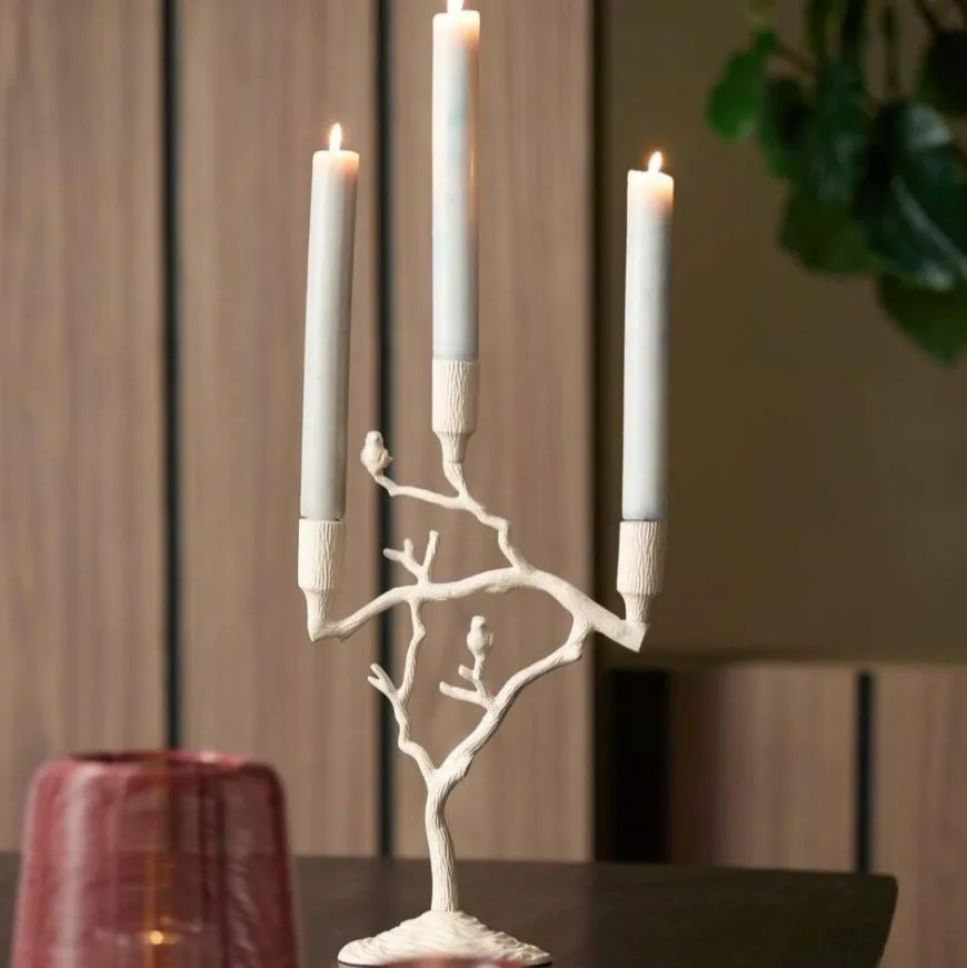 Light en Living Kandelaar 3L 26x11x42 cm JARDIA creme