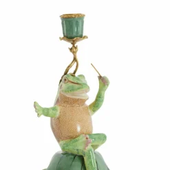 Light en Living Kandelaar Kandelaar 15x15x24 cm FROG groen+bronscm BIRD mat zwart - Copy