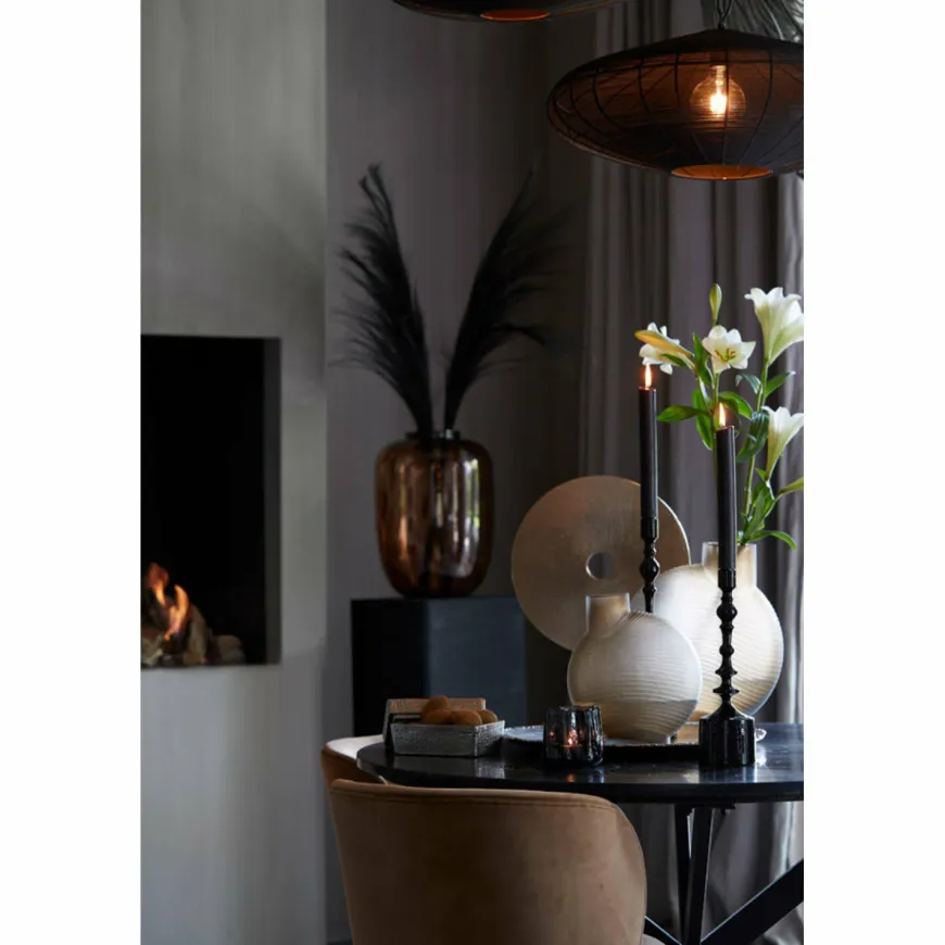Light en Living Kandelaar Ø10x42 cm SHEVA glanzend zwart
