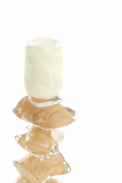 Light en Living Kandelaar Ø11,5X35 Cm ESTINA creme+bruin