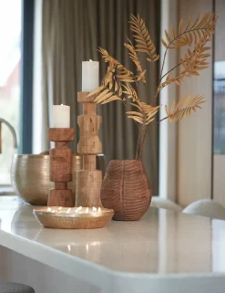 Light en Living Kandelaar EXUMAS hout bruin - 2 maten