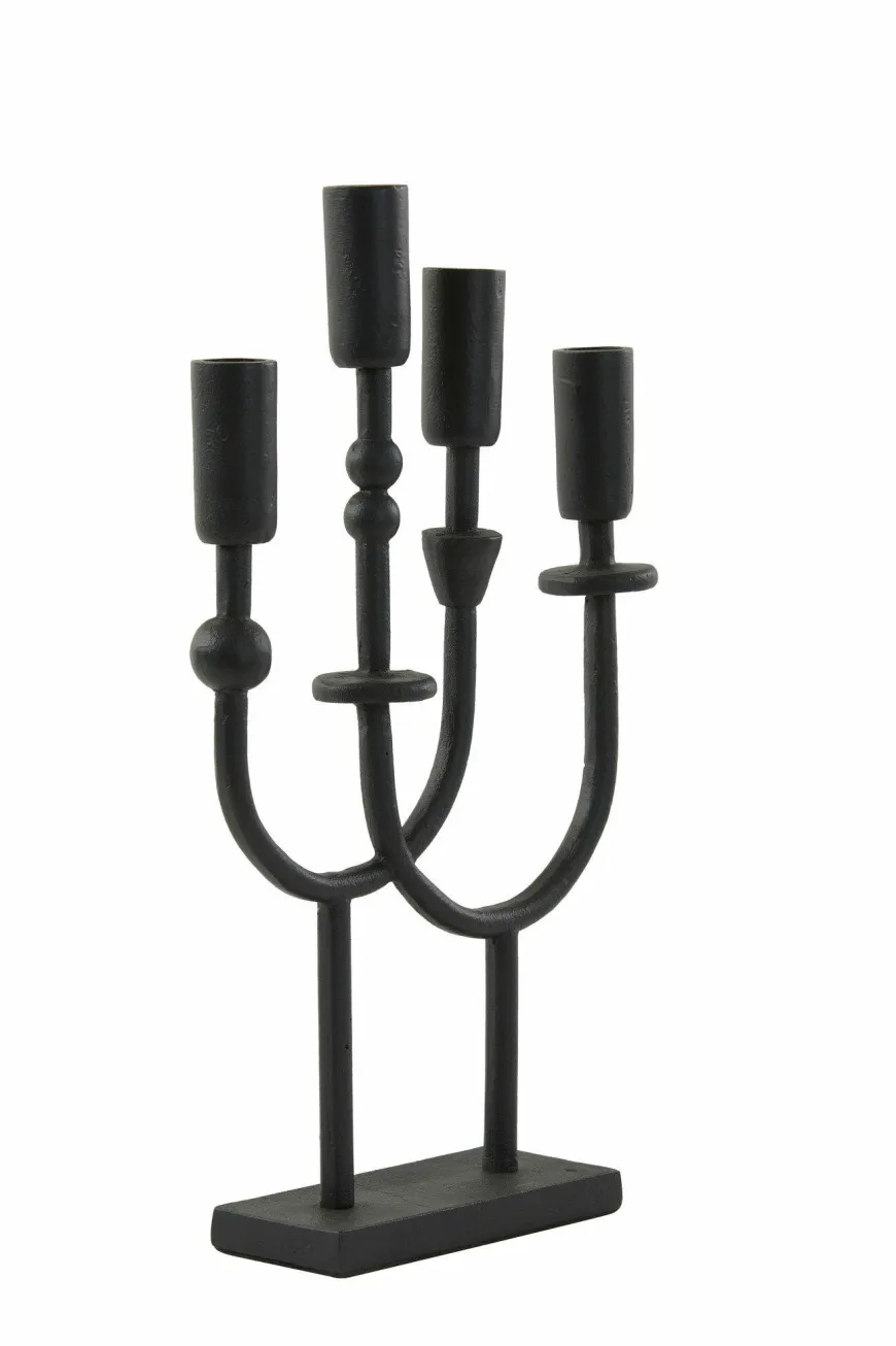 Light en Living Kandelaar 4L 23x6x39 cm NIMARI mat zwart