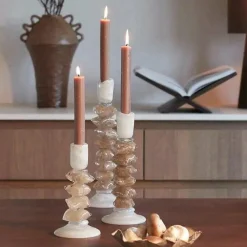 Light en Living Kandelaar Ø11,5X29,5 cm ESTINA creme+bruin