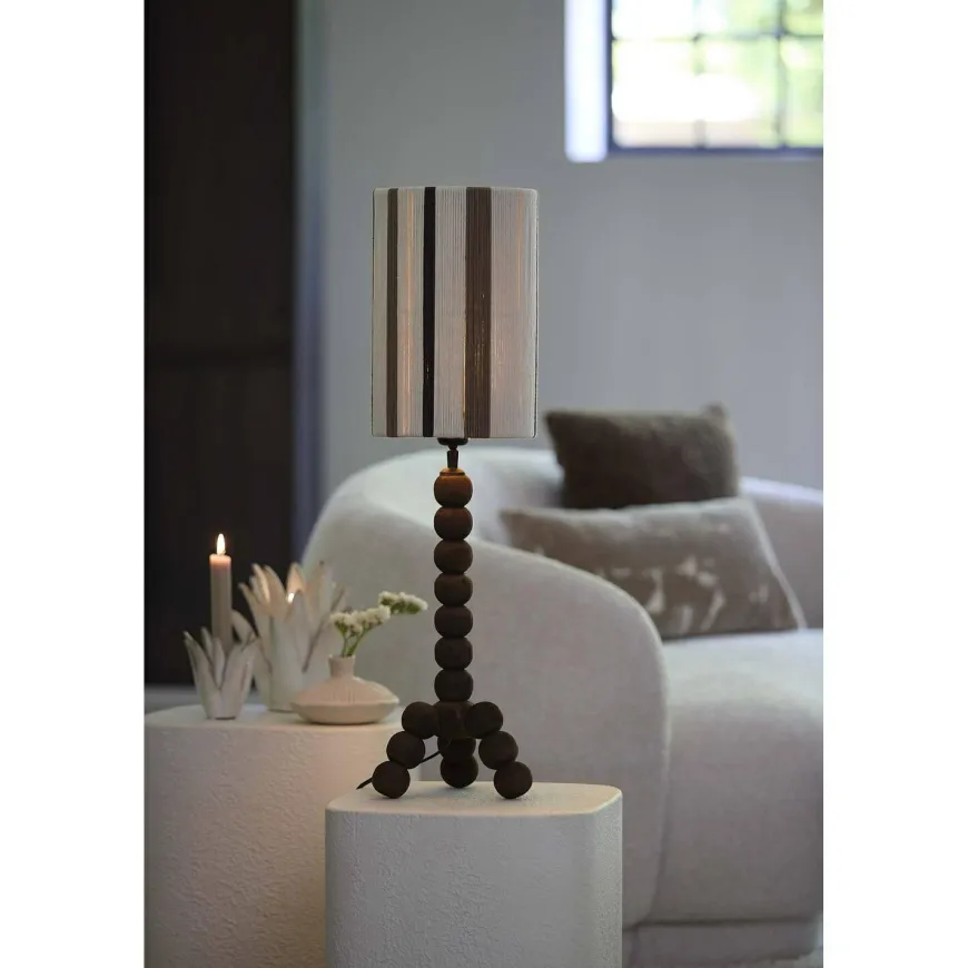 Light en Living Kap cilinder 20-20-30 cm MEDAN crème+bruin+donker bruin