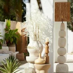 Light en Living Kap cilinder 40-40-50 cm LANZANO raffia naturel