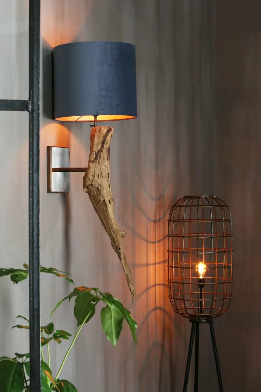 Light en Living Kap cilinderØ30 x 21 cm VELOURS dusty blue