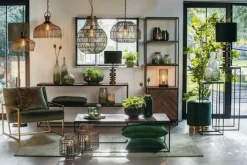 Light en Living Kap cilinder VELOURS dutch green - Diverse maten