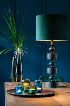 Light en Living Kap cilinder VELOURS dutch green - Diverse maten