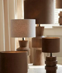 Light en Living Kap cilinder 40x40x30 cm VELOURS chocolade bruin