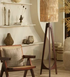 Light en Living Kap cilinder 30-30-40 cm LANZANO raffia naturel