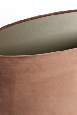 Light en Living Kap ovaal recht smal 38x17,5x28 cm VELOURS chocolade bruin