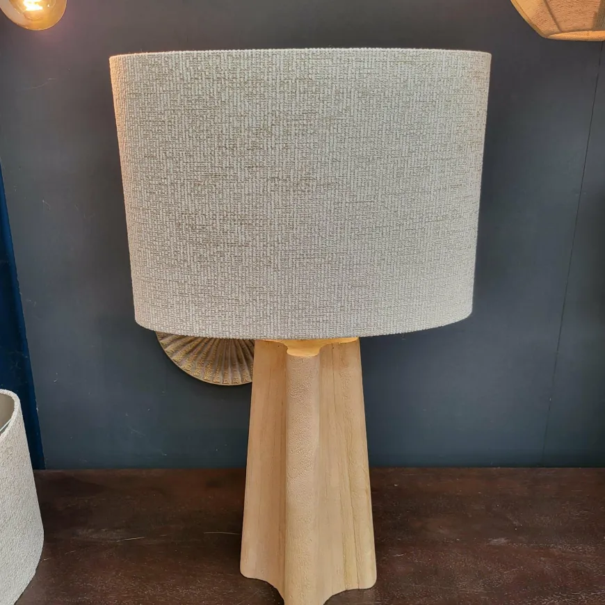 Light en Living Kap ovaal recht smal hoog 45-21-32 cm RIF zand
