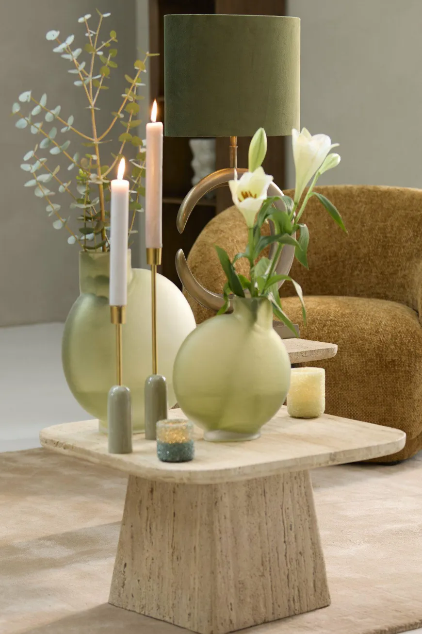 Light en Living Kap ovaal VELOURS Dusty groen
