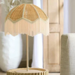 Light en Living Kap Ø35x26 cm MALACIA raffia naturel+crème